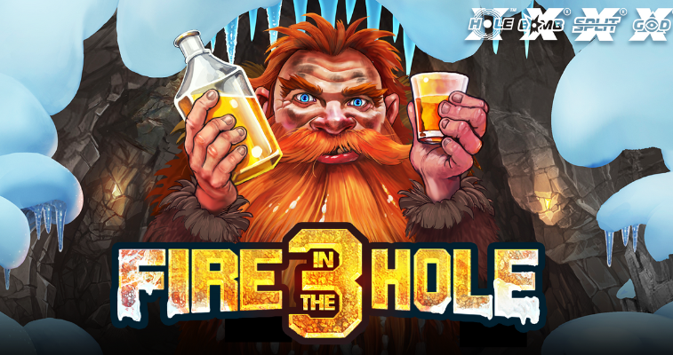  Fire in the Hole 3 slot by Nolimit City: Main miner character in a frozen mine with game logo - Flush
