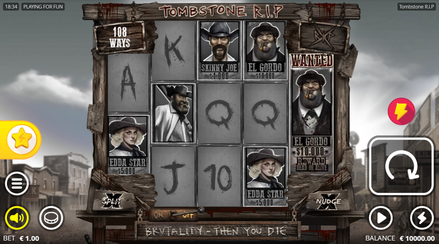 High and low paying symbols on Base game reels of Tombstone R.I.P. slot by Nolimit City - Flush