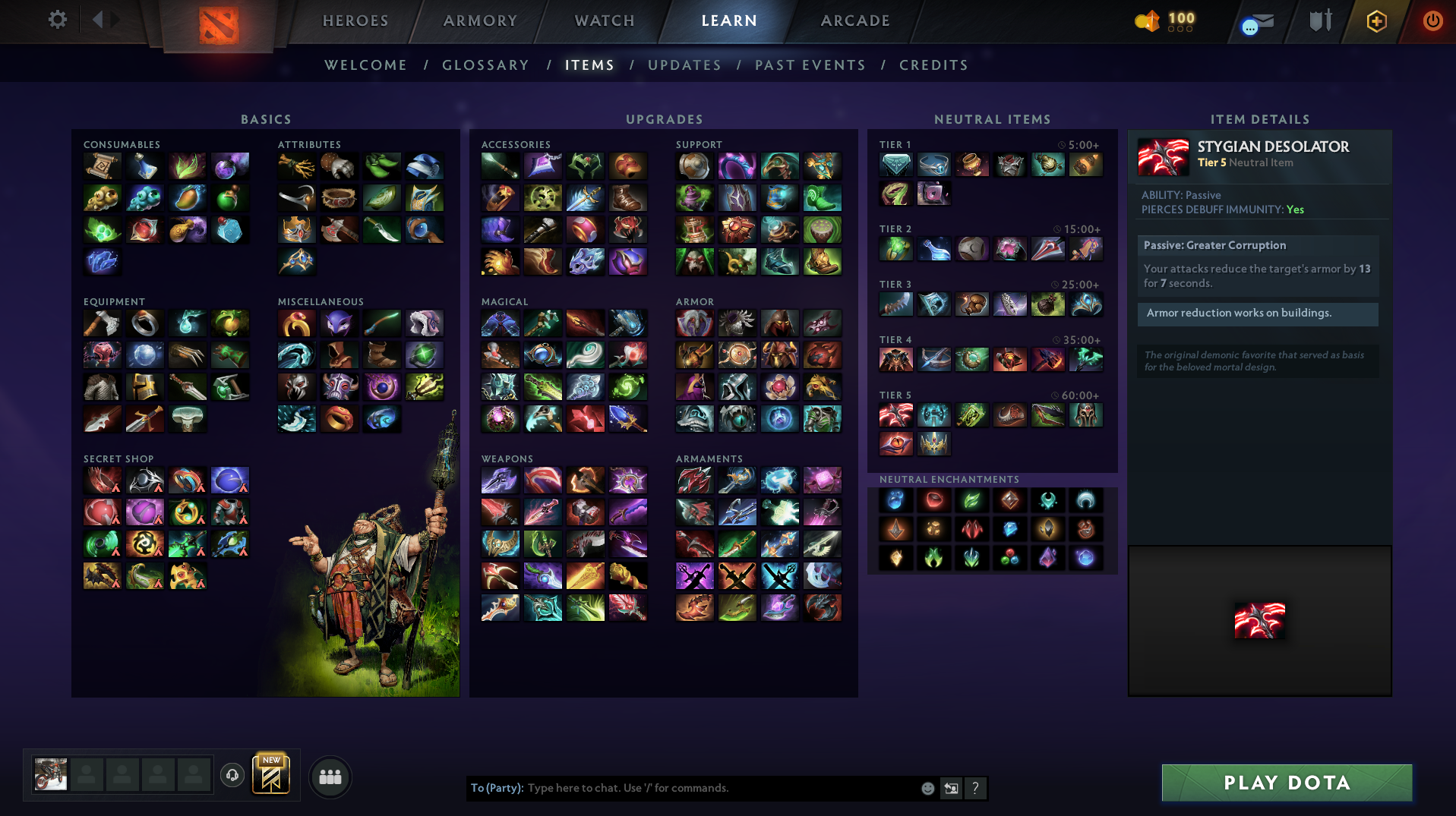 Various items and weapons from Dota 2, an important aspect for betting strategy at Flush Sportsbook