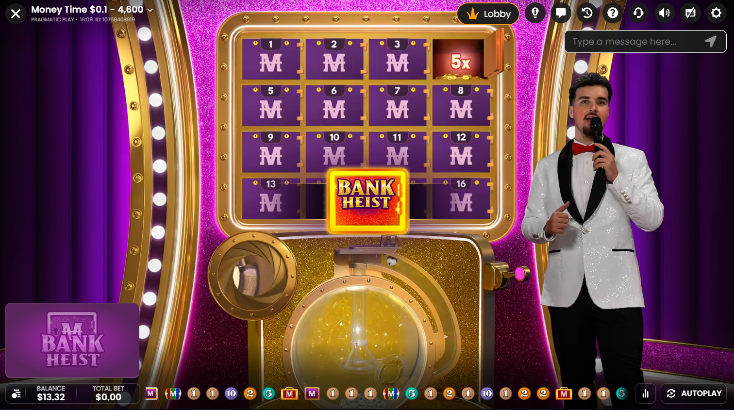 Bank Heist Bonus in Money Time by Pragmatic Play Live with safe deposit boxes revealing prizes – Flush