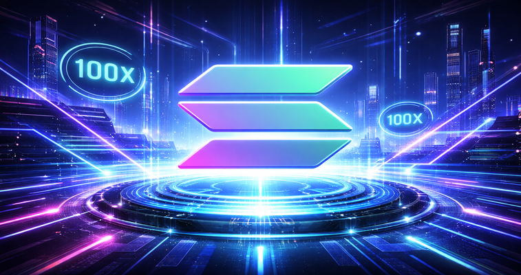 Solana blockchain concept representing faster transaction speeds after Alpenglow upgrade.