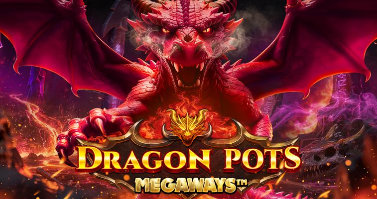 Dragon Pots Megaways slot by Pragmatic Play with red dragon and three modifier pots at Flush