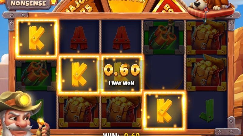 Nugget N Nonsense The base game: the bonus wheel is always visible above the g