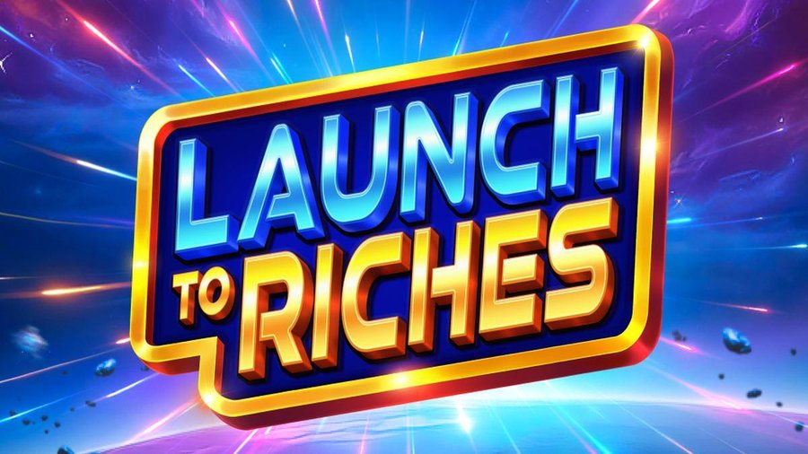 Launch to Riches Pragmatic Play official artwork with rocket launching above asteroid field at Flush