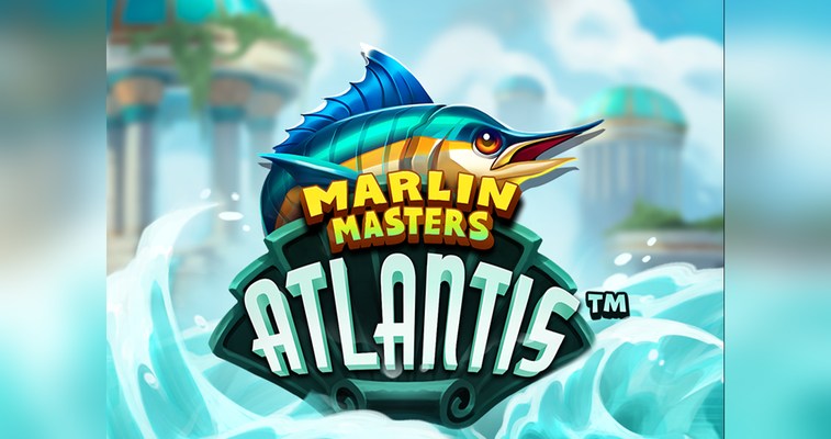 Marlin Masters Atlantis slot by Hacksaw Gaming with marlin fish and game logo at Flush