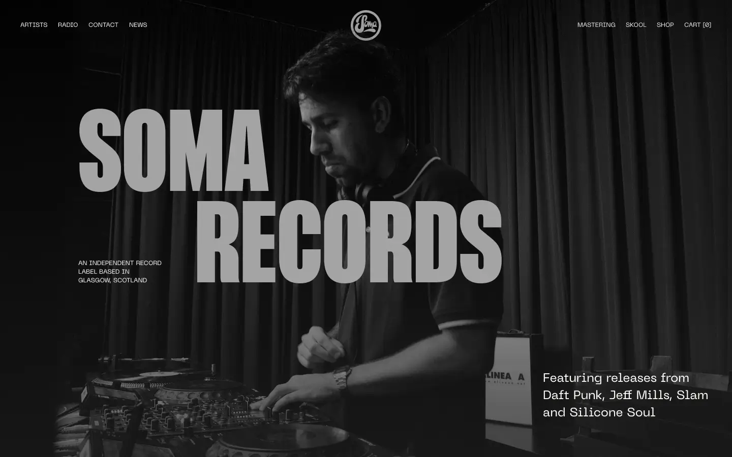 electronic-music label web design project section hero