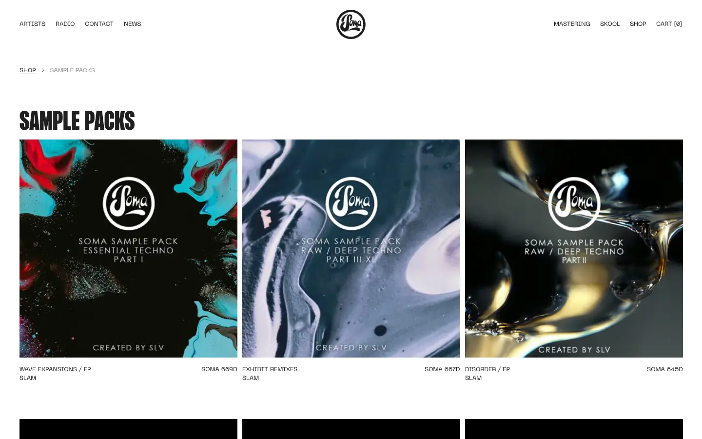 electronic music label web design project page category