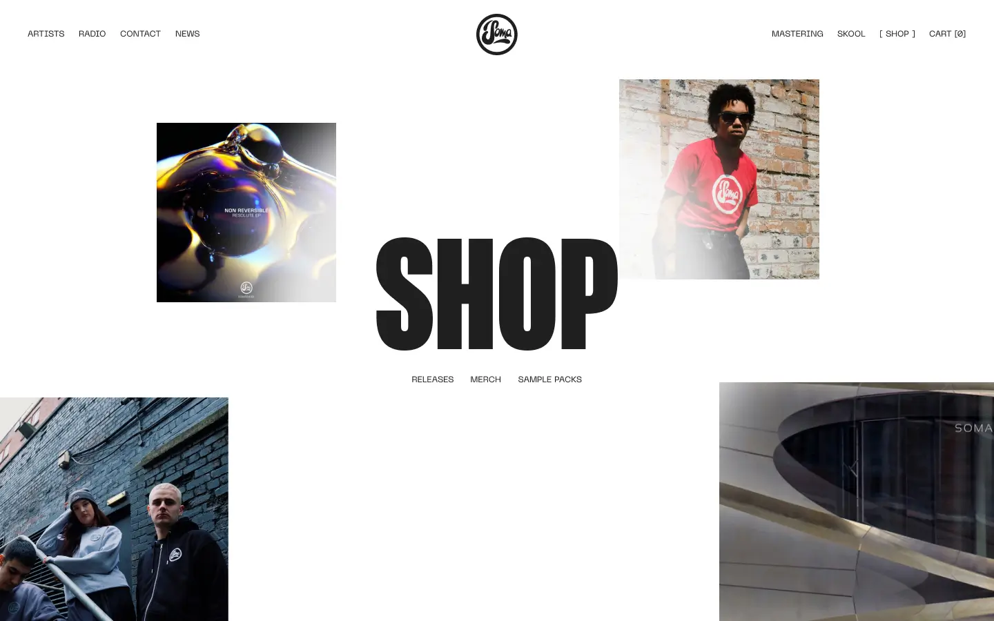 electronic music label web design project page shop