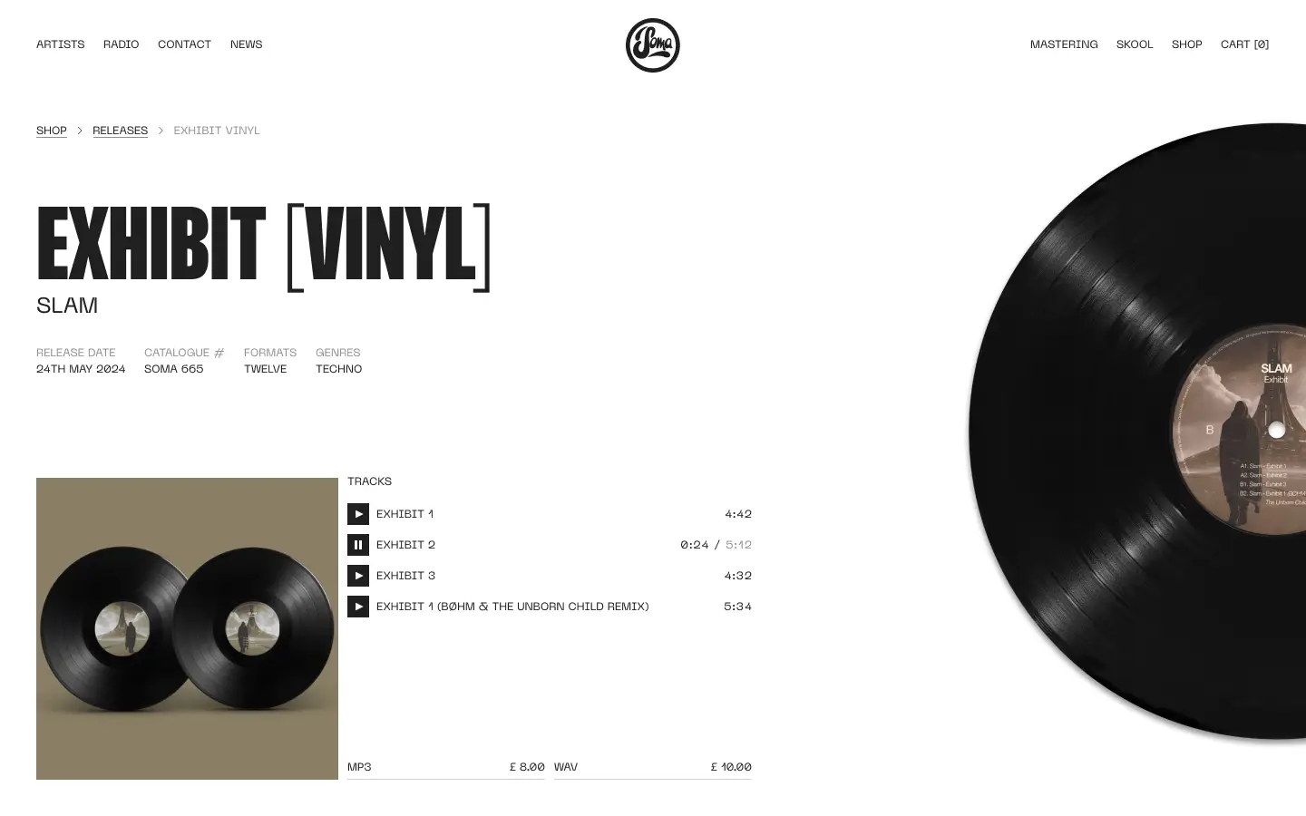 electronic music label web design project product single release vinyl