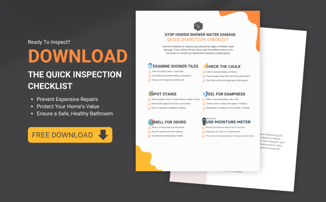 Download card for DuetRight's free quick shower inspection checklist.