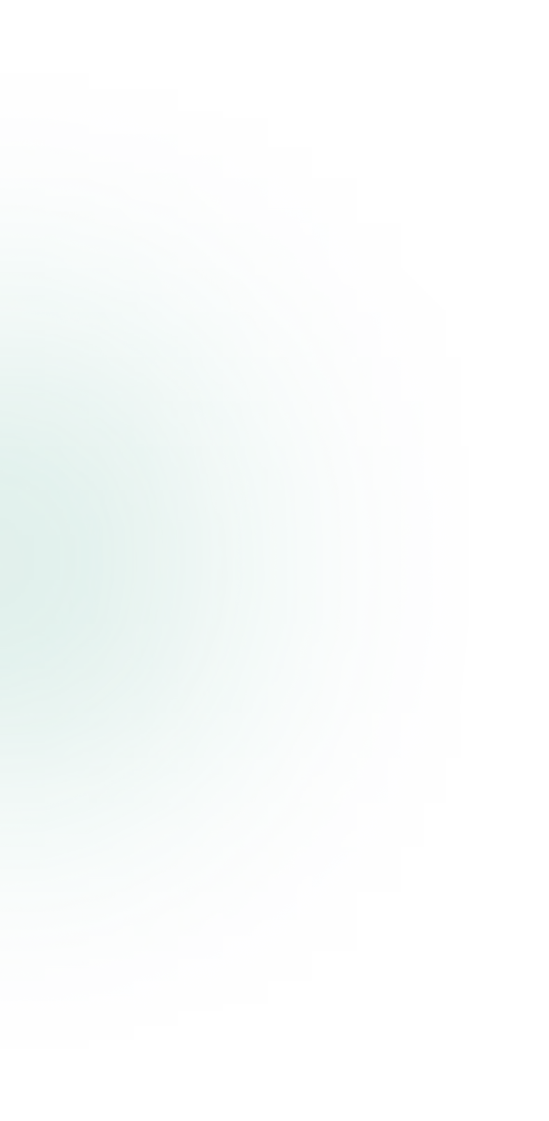 Close-up of a green circular gradient with concentric rings fading into black background.