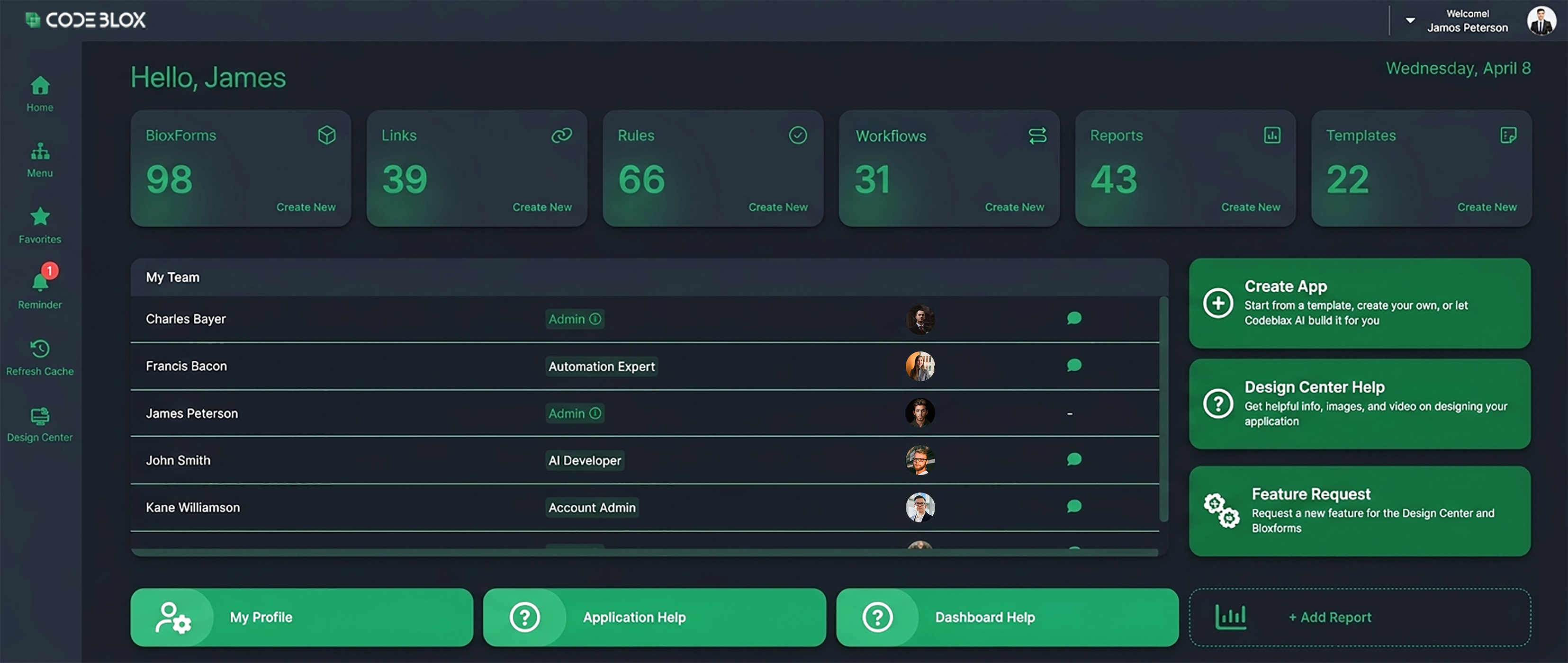 CodeBlox Dashboard