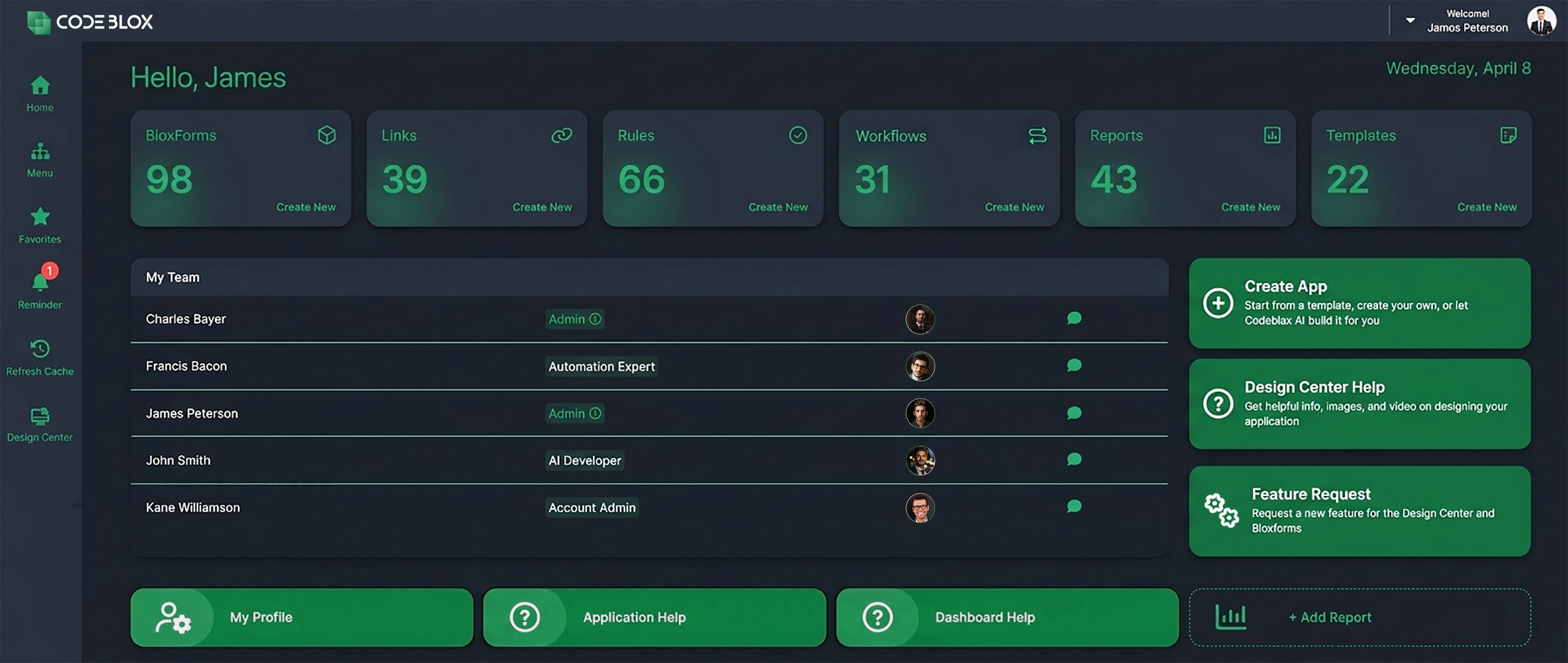 CodeBlox Dashboard