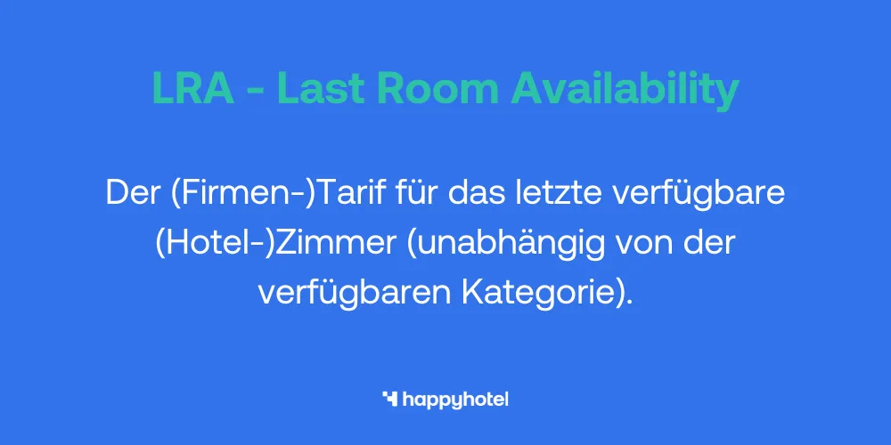 Definition in der Hotellerie: LRA Last Room Availability