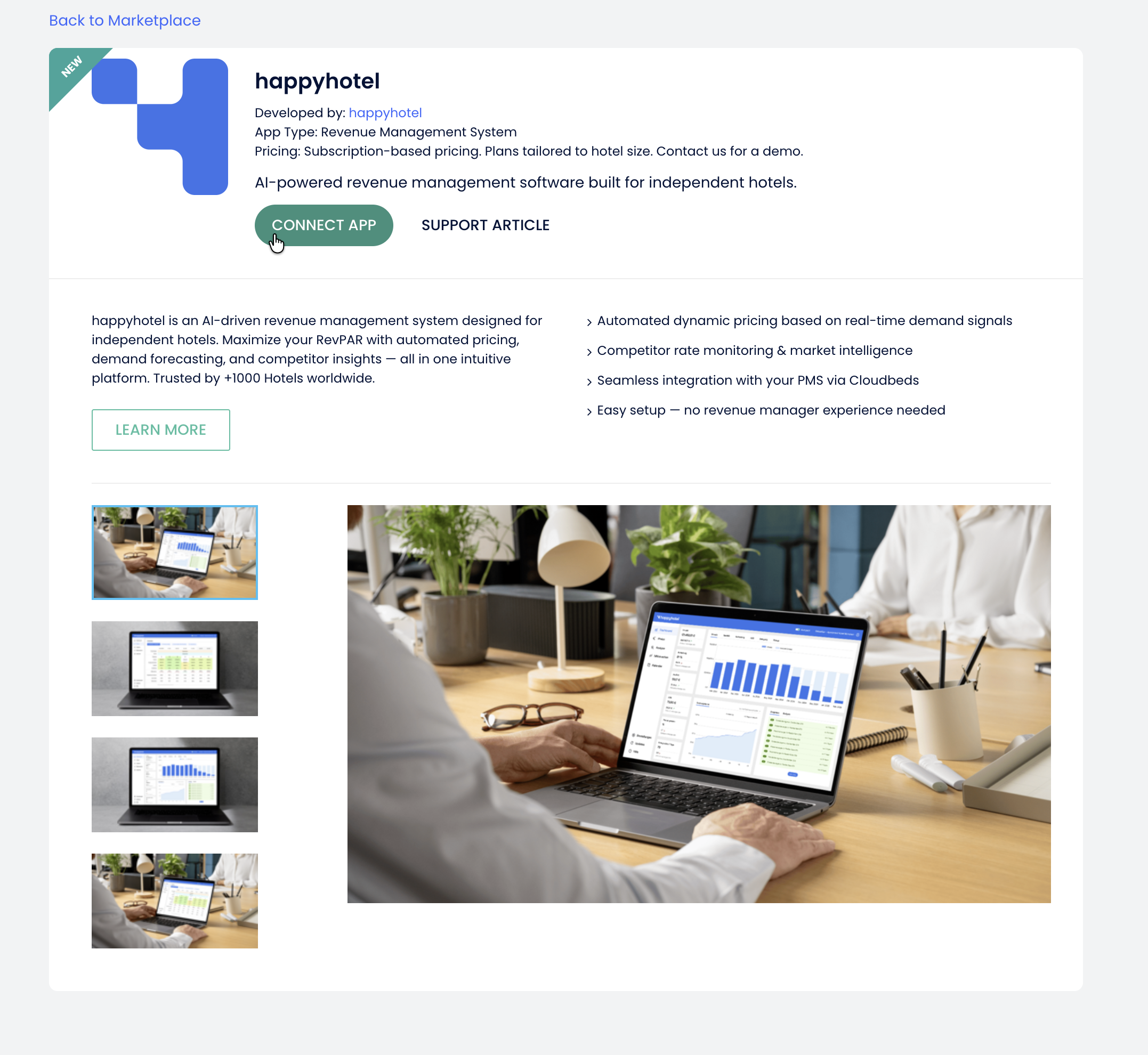 happyhotel in the Cloudbeds Marketplace