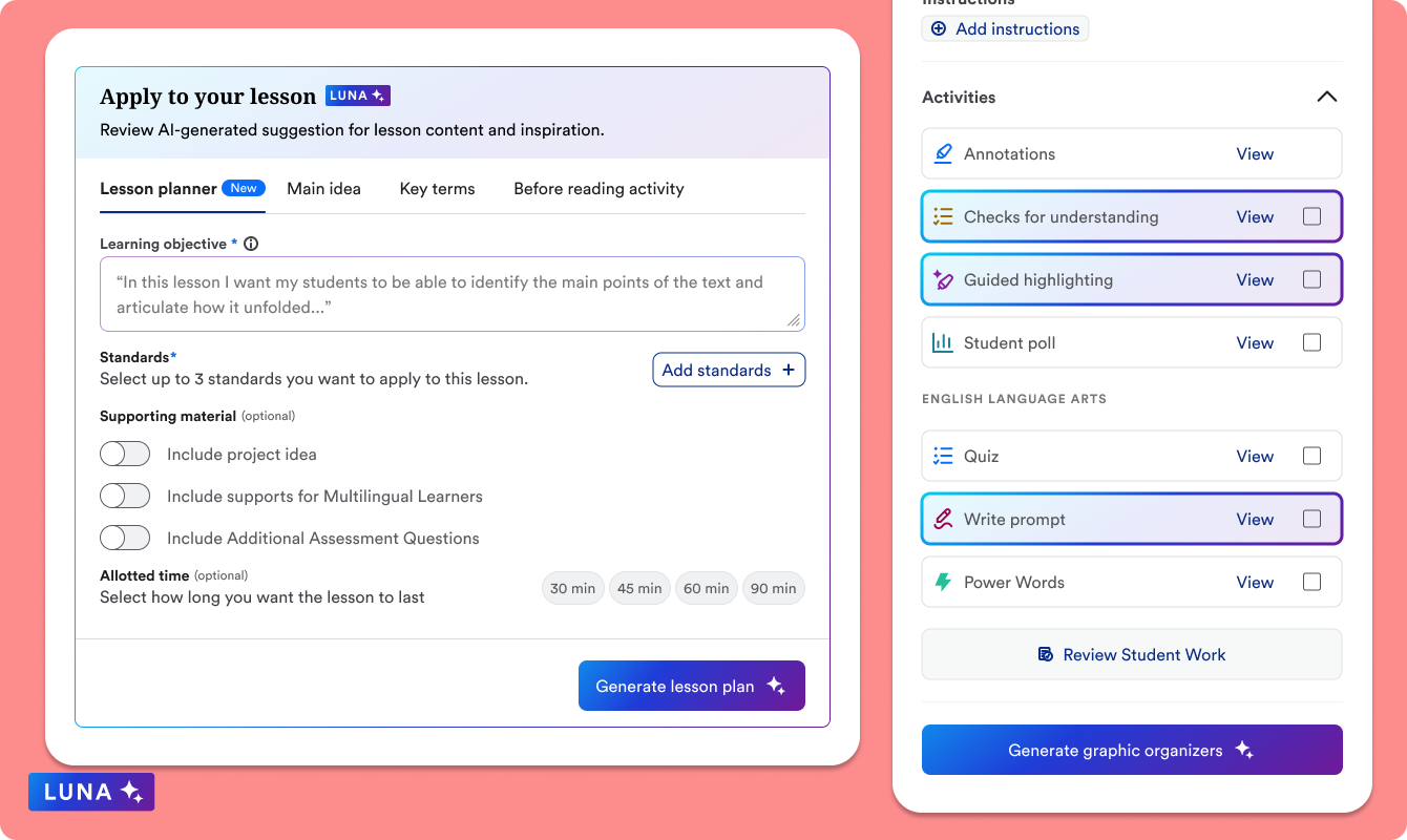 Newsela ELA AI Features