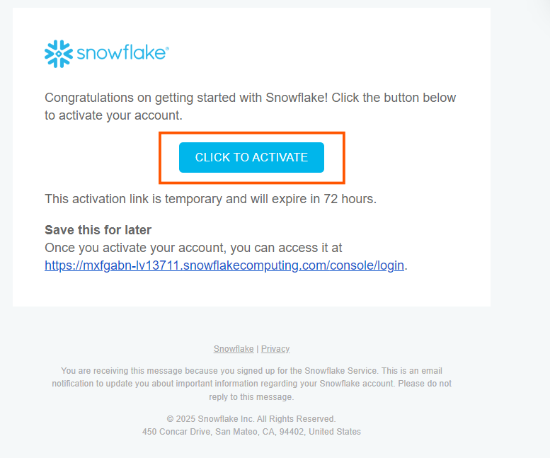Email for starting service