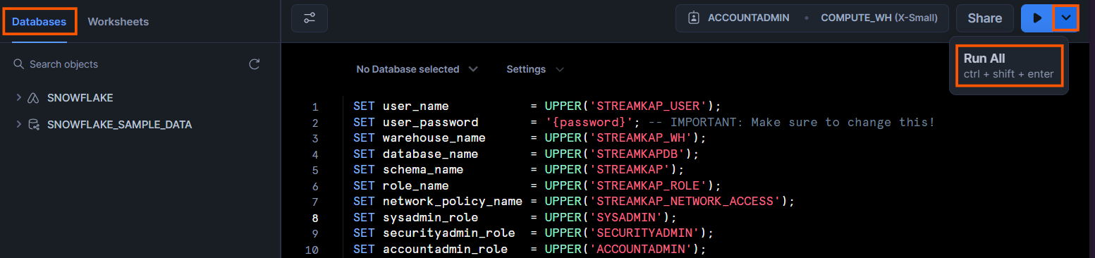 Snowflake query page
