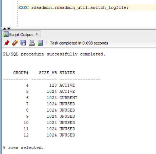 Log status