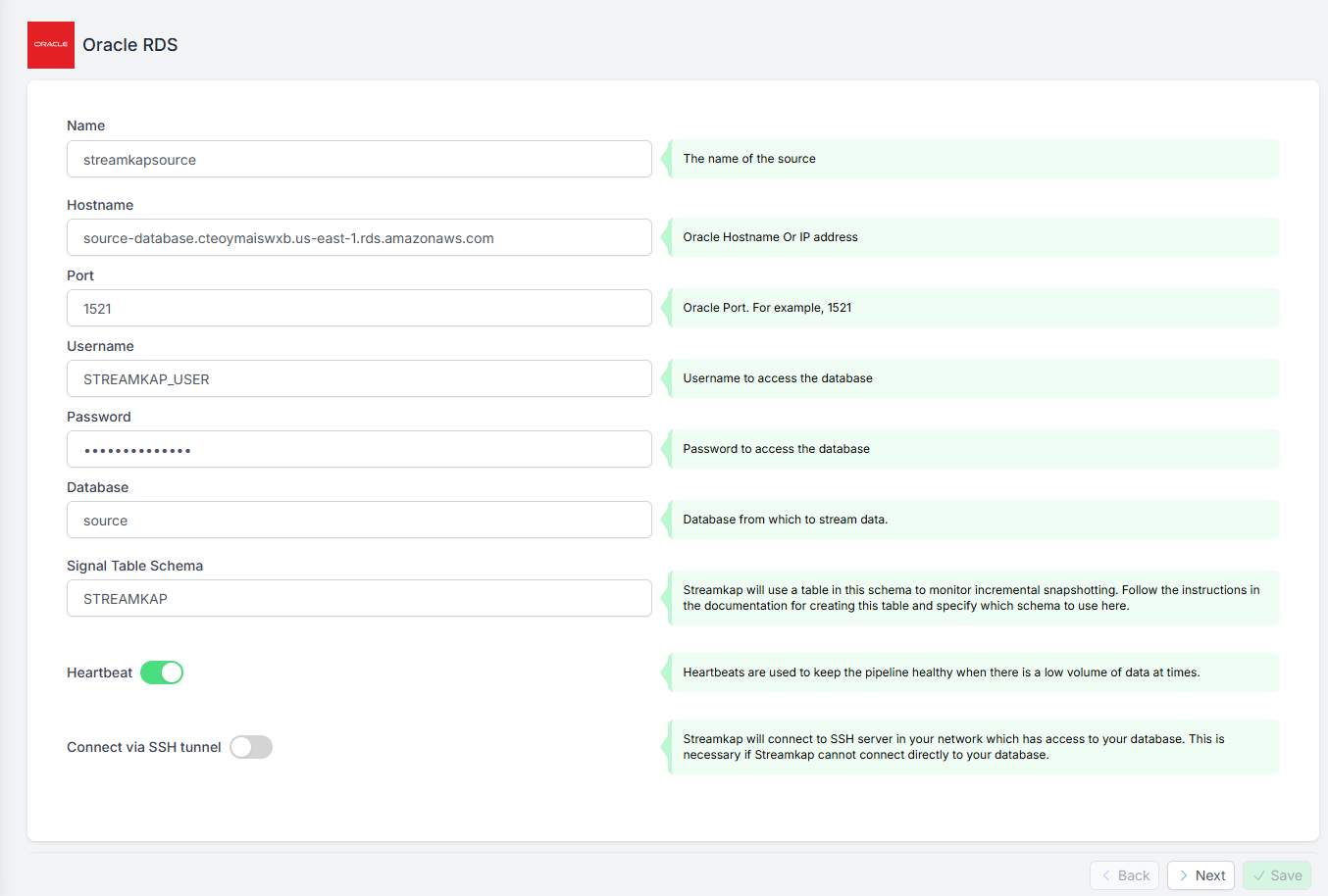 Configuration details