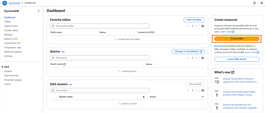 Create table