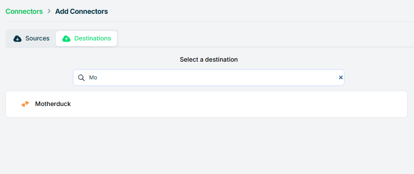 Adding Destination