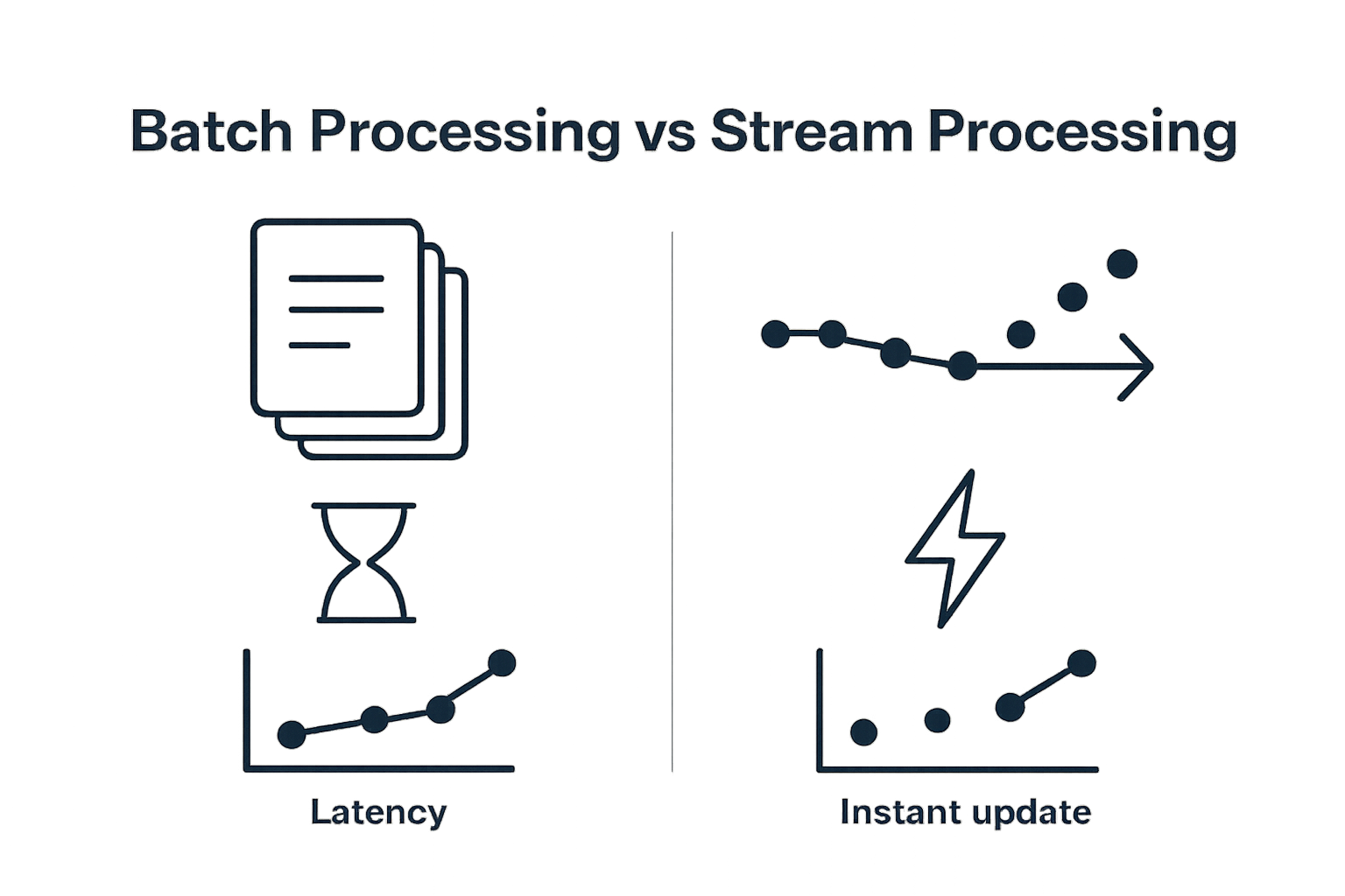 Batch vs Stream Processing visual comparison