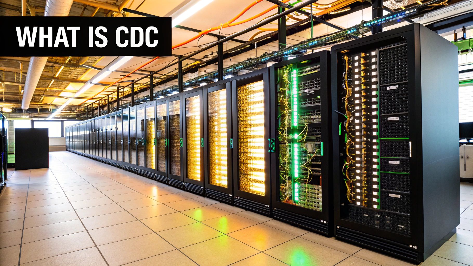 A visual representation of data streams and connections illustrating the concept of Change Data Capture in PostgreSQL.