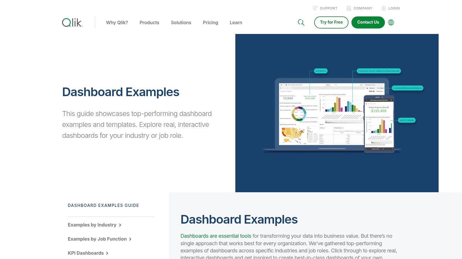 Qlik – Dashboard Examples by Industry and Role
