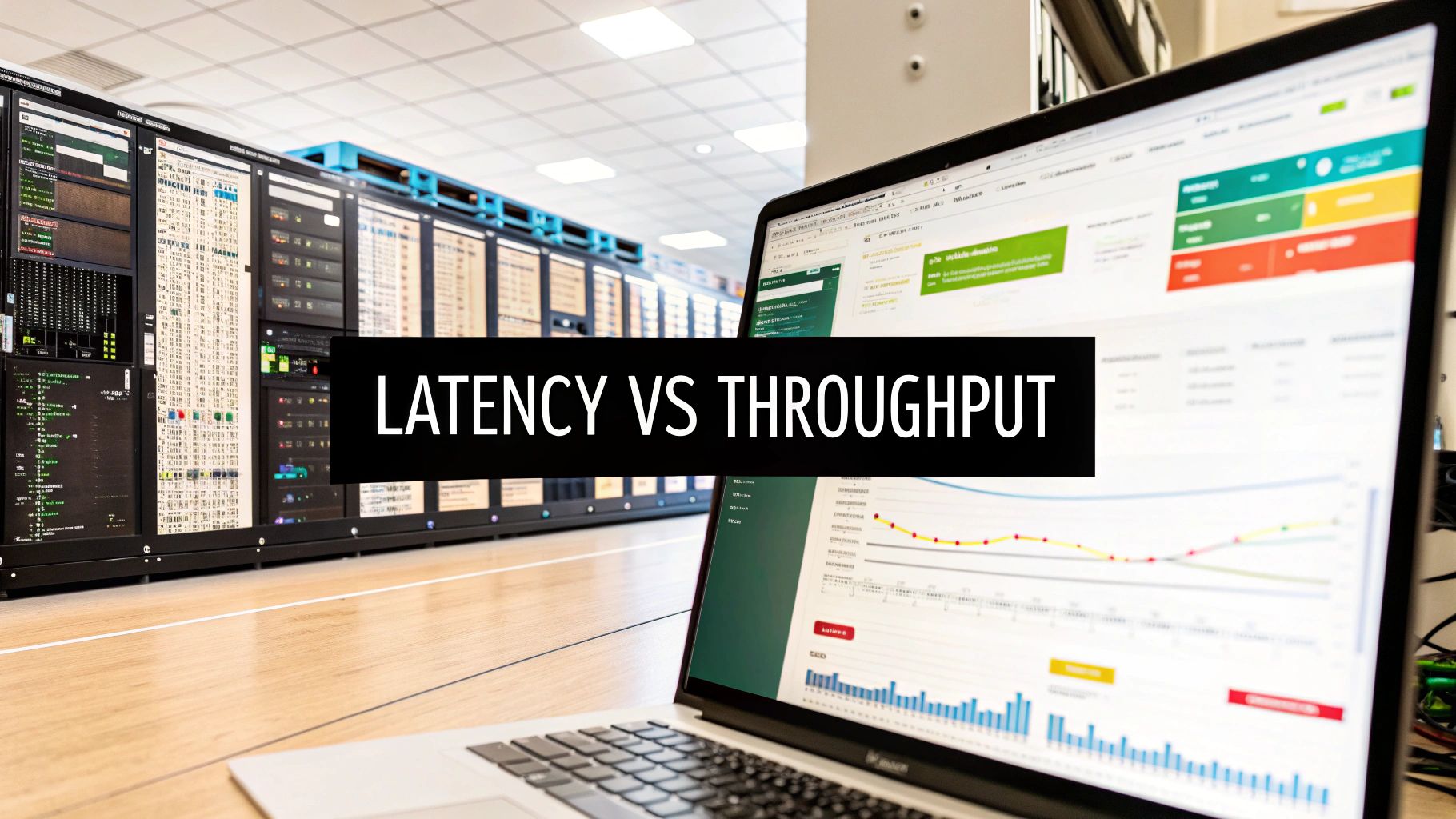 A graph comparing the latency and throughput of batch vs stream processing