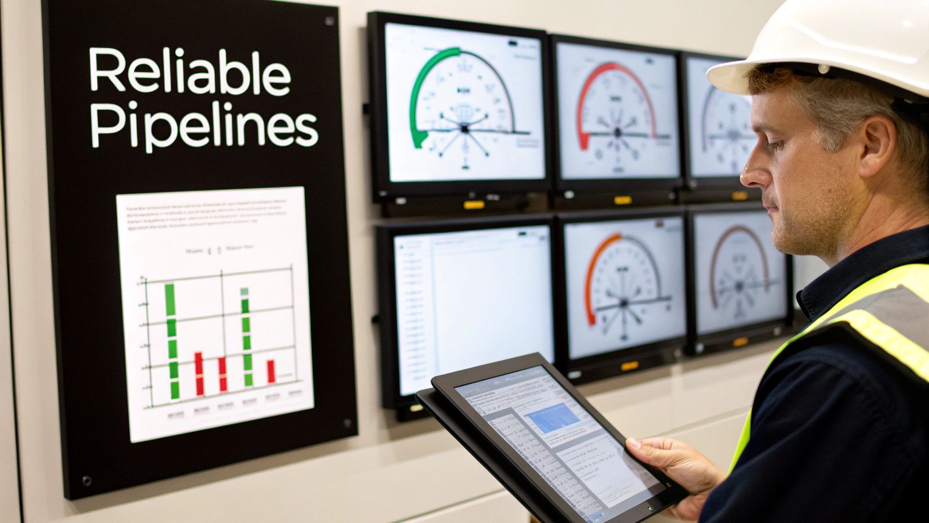 A dashboard showing data pipeline performance metrics like throughput and latency.