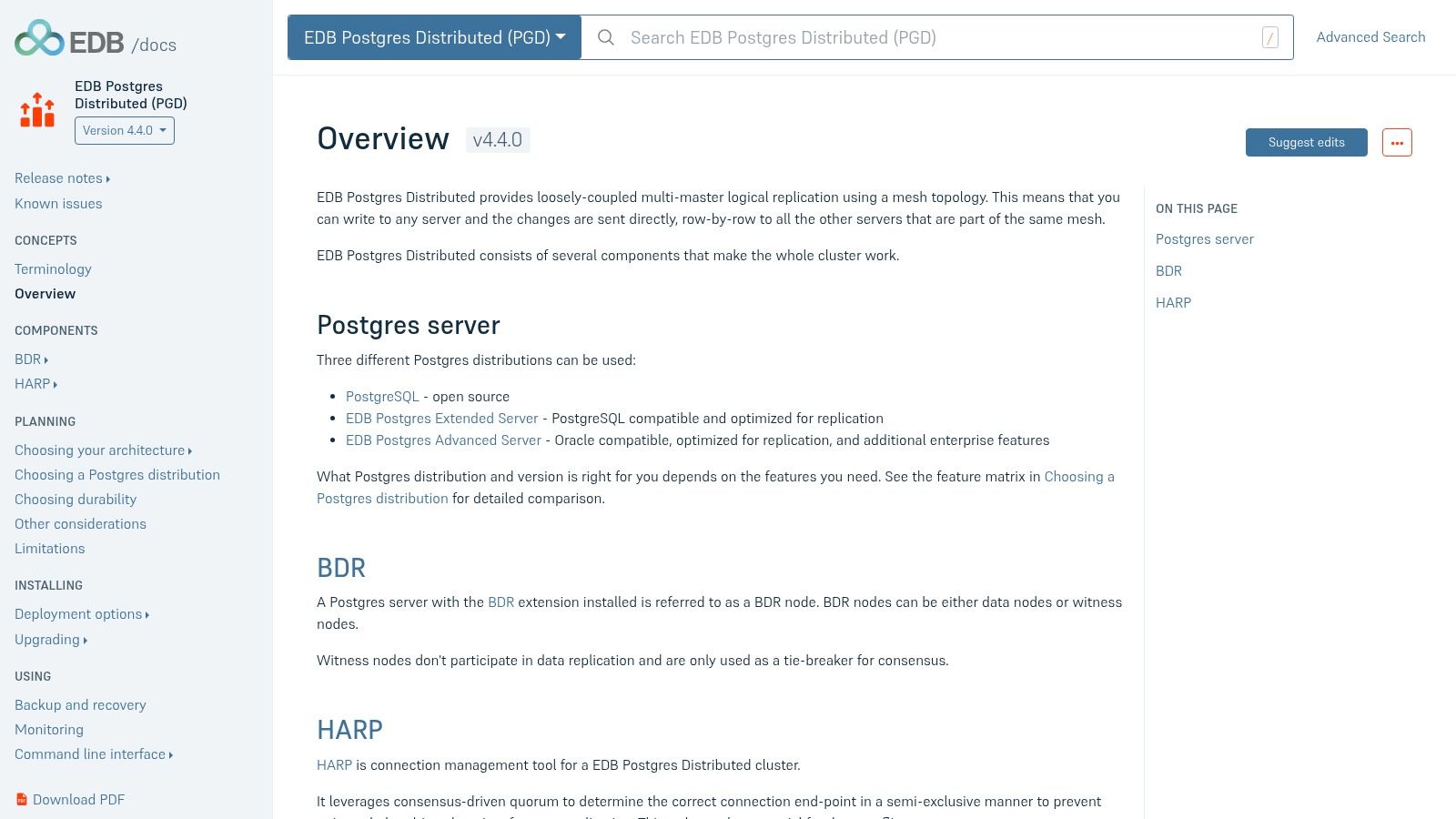 EDB – Postgres Distributed (PGD, formerly BDR)