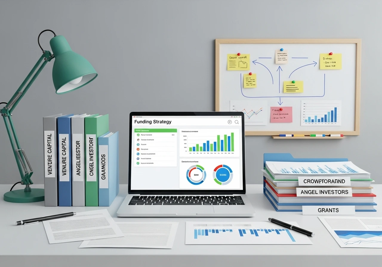 Startup founder reviewing 10 proven capital raising methods for 2025 on a digital tablet