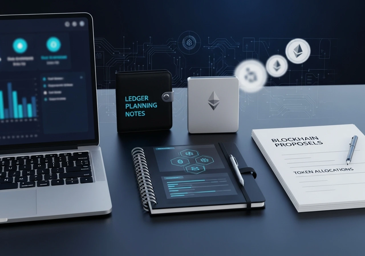 Entrepreneur exploring Web3 and token-based fundraising options on blockchain platform