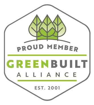 Proud Member 3 leaves logo for Greenbuilt Alliance, Est. 2001