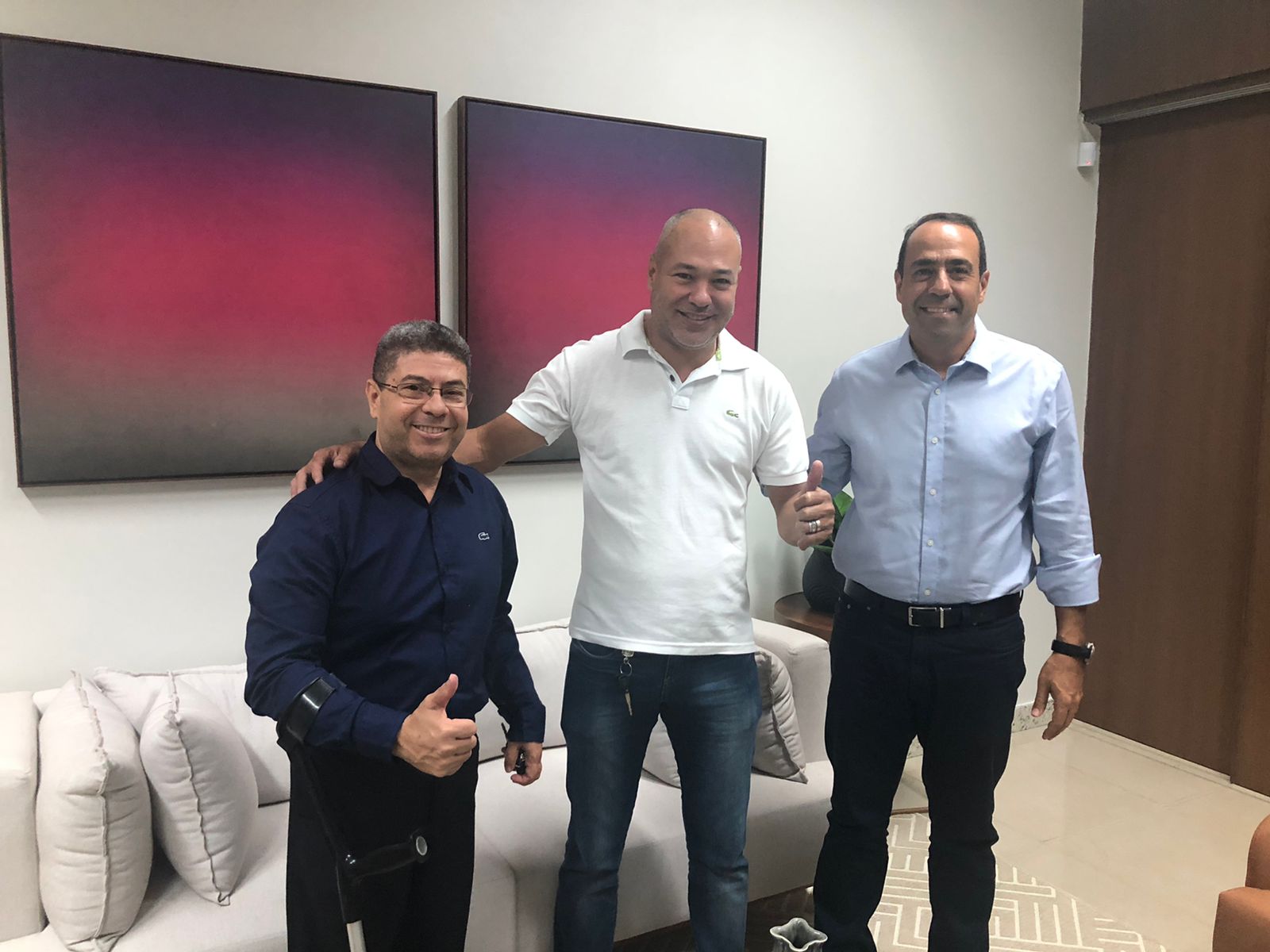 Valdecir da ADEMOC, Helder Lopes e Prof. Marcelo Chaves