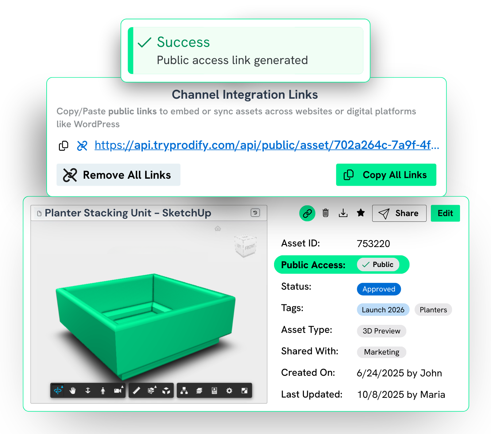 Digital product Catalogue Microsite Prodify