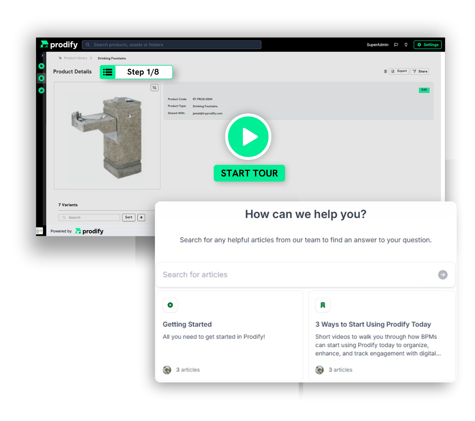 Digital product Catalogue Microsite Prodify