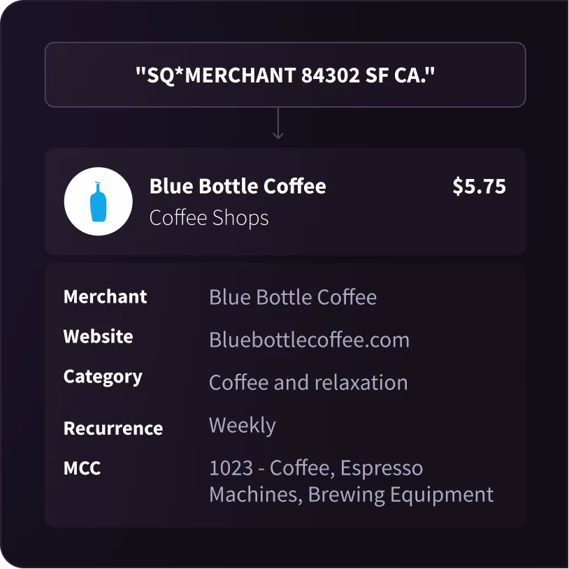 Transaction enrichment example