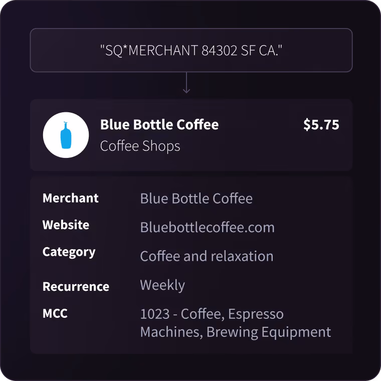 Transaction enrichment example