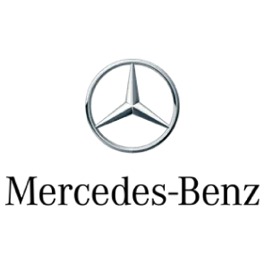 Mercedes-Benz logo with silver three-pointed star inside a circle above the brand name text.