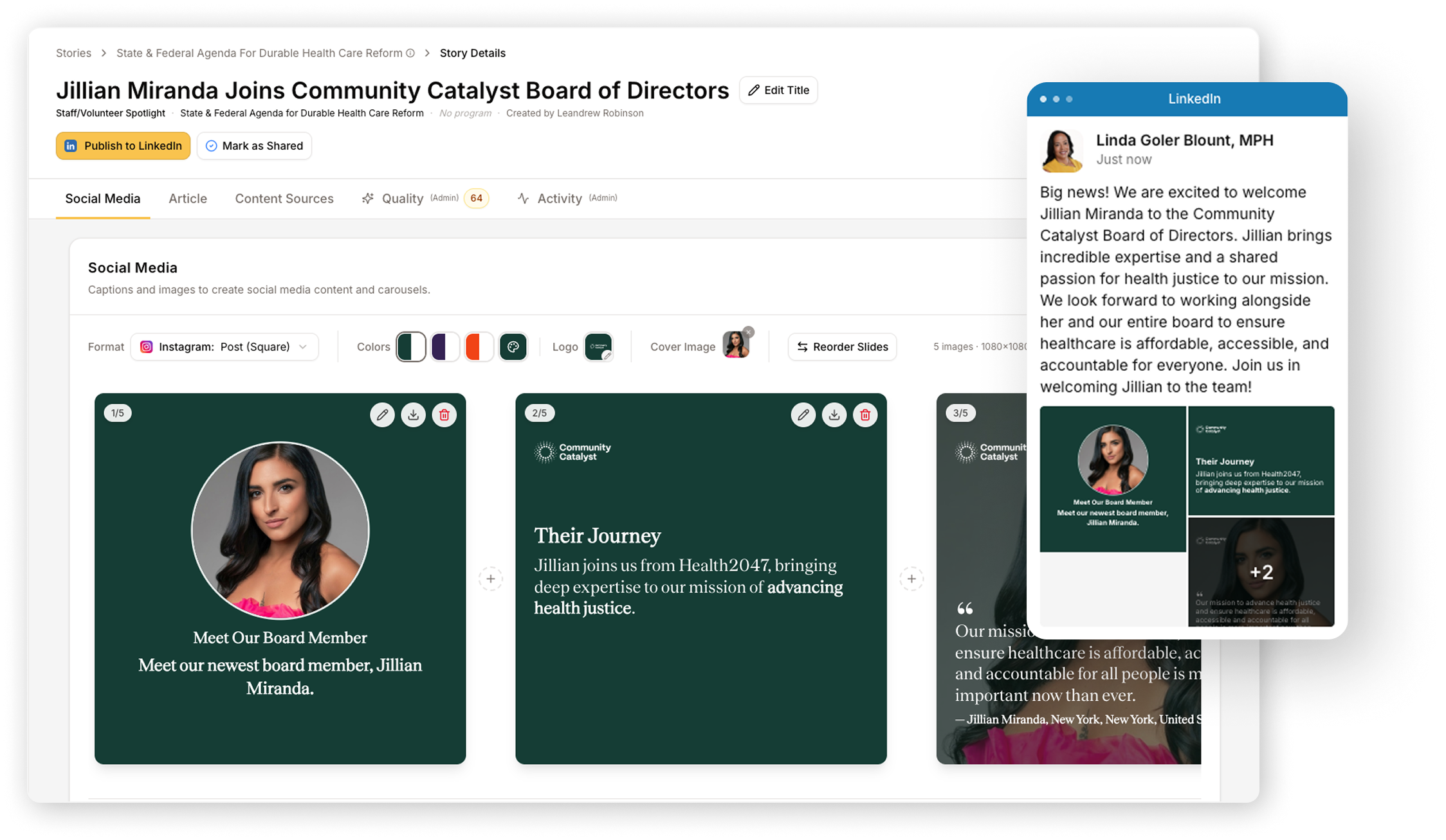 Dashboard mockup
