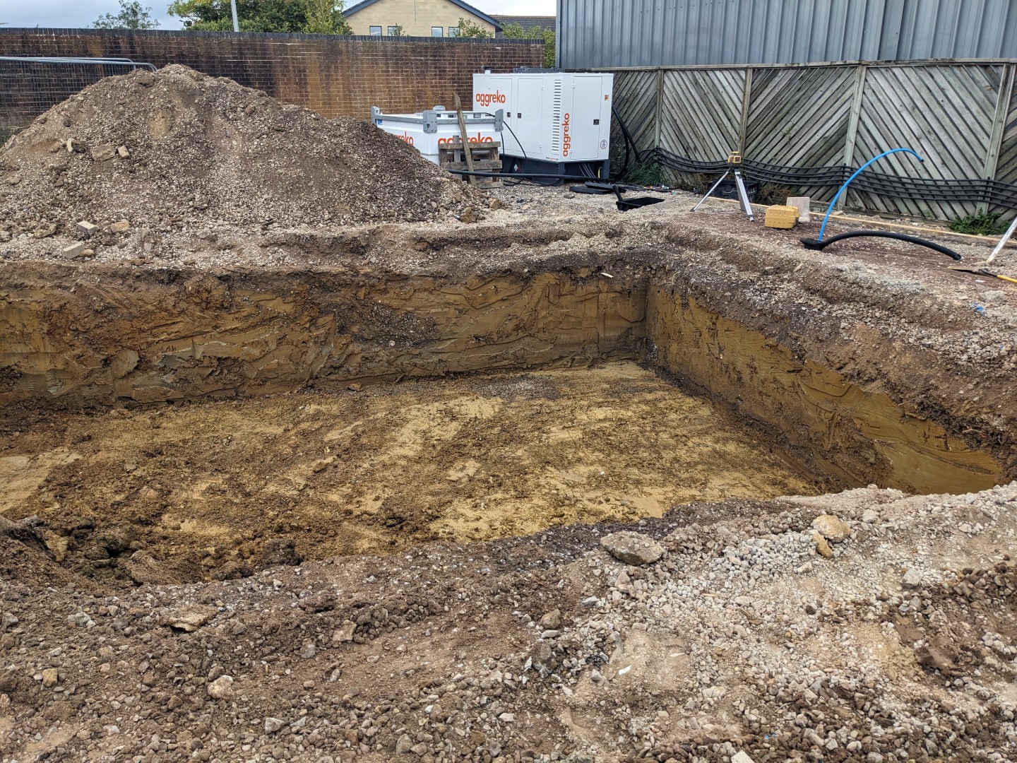 Bulk excavation for an underground attenuation tank