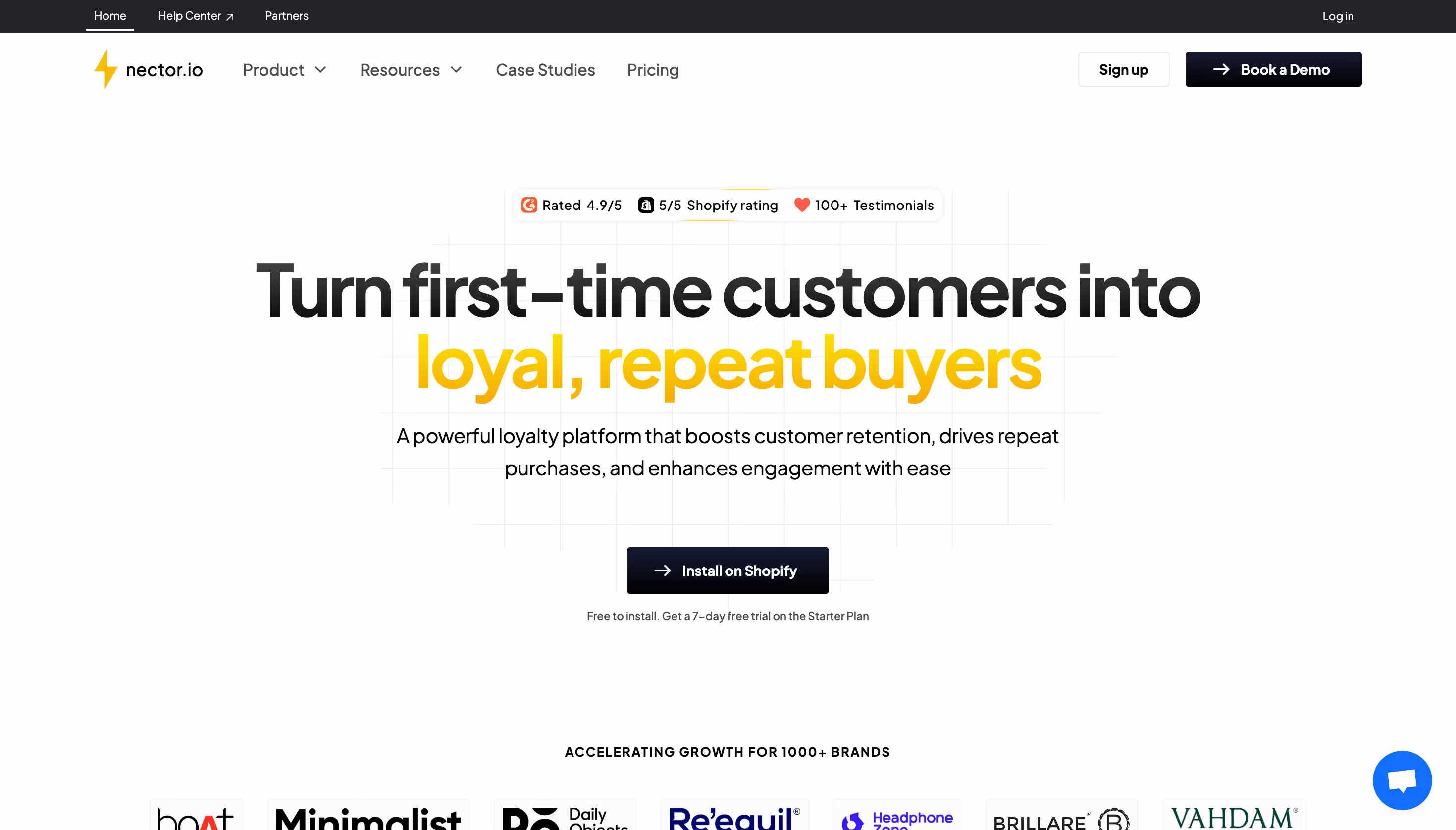 nector landing page images block