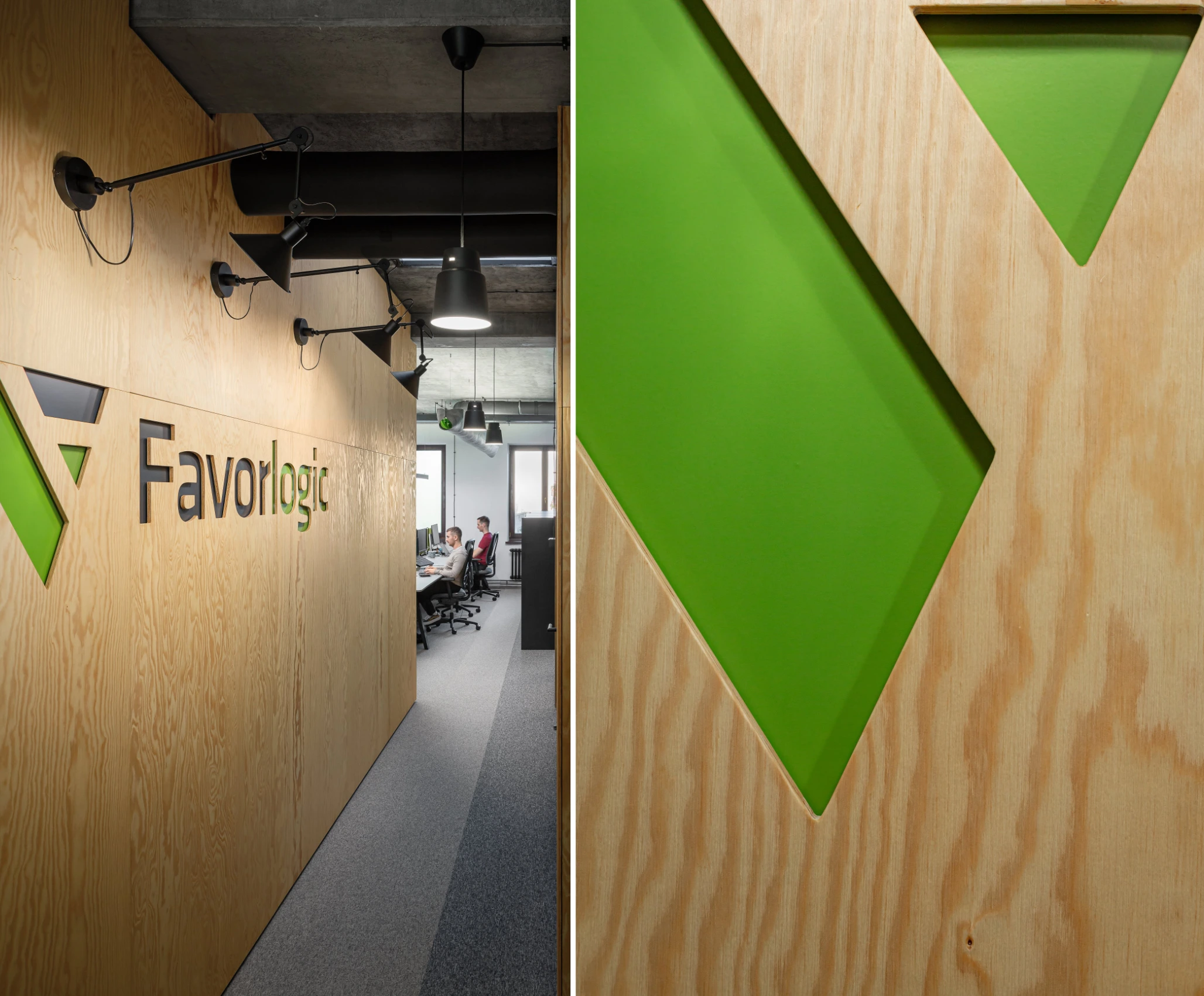 Wall with Favorlogic logo.