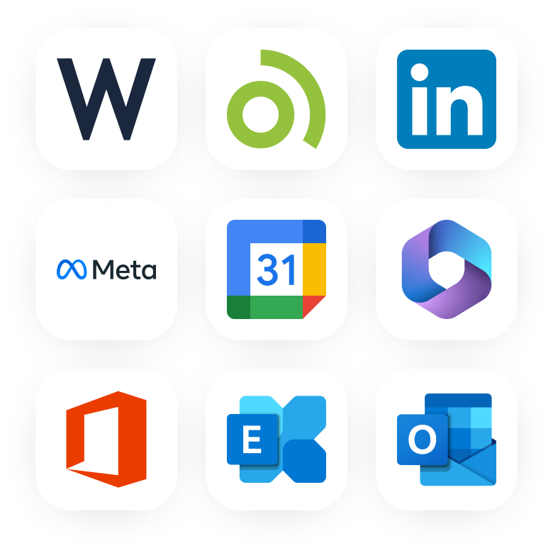 A logo list of available integrations