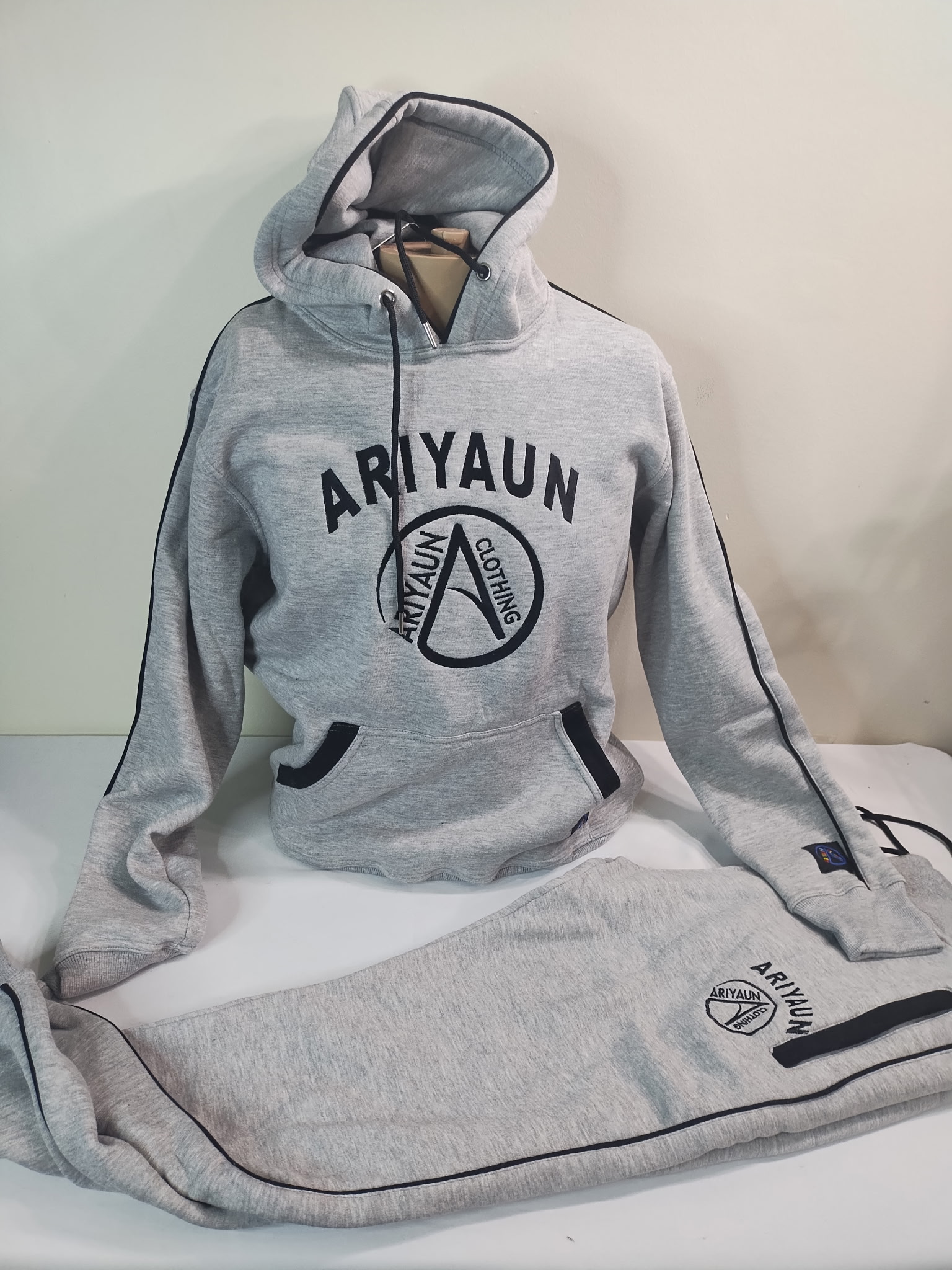 Heather Gray with black detailing Track Suit