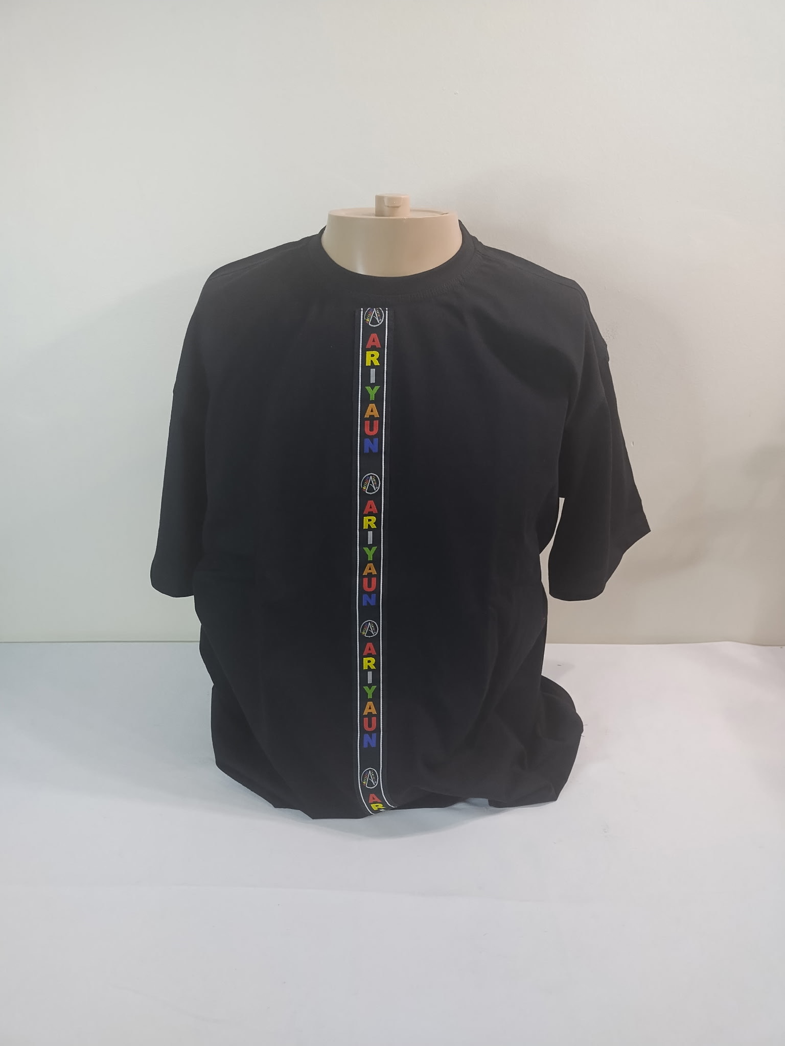 Black Vertical Logo Signature Tee