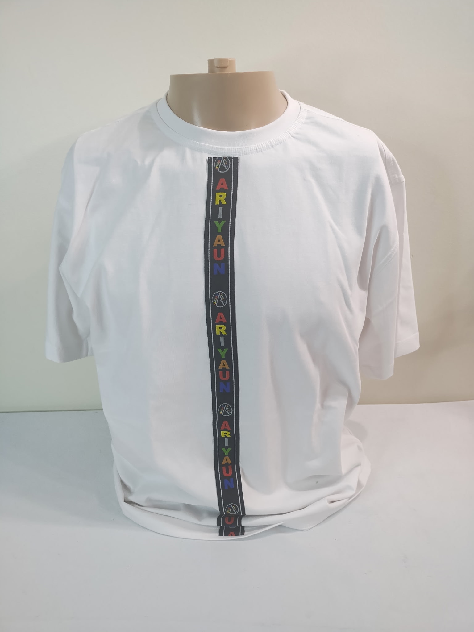White Vertical Logo Signature Tee