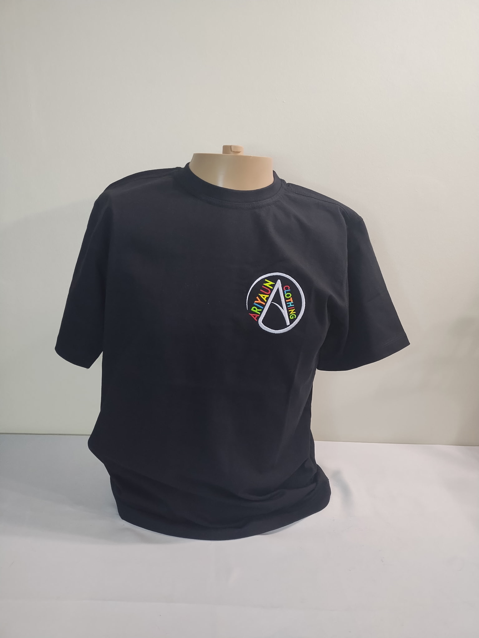 Black Classic Circle Logo Tee